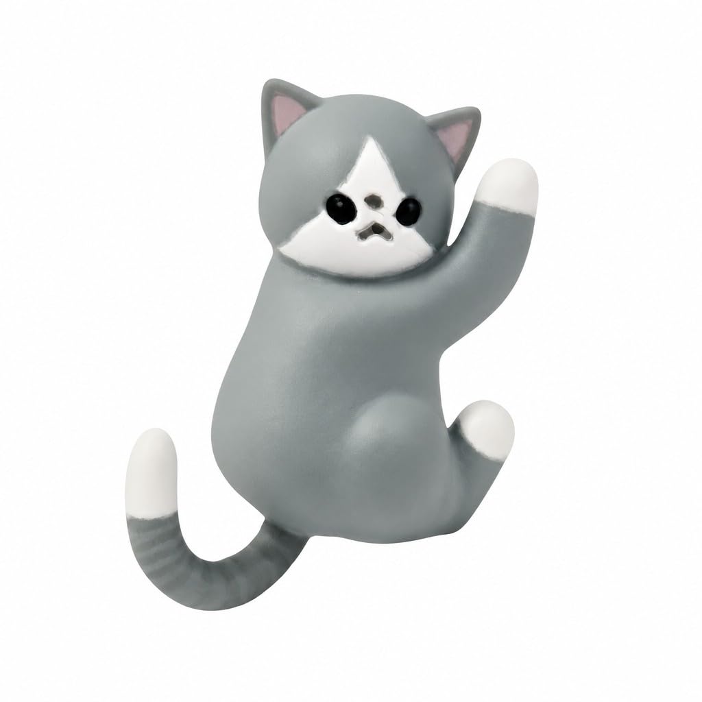 Cute Hanging Cat Figurine – Black Cat, Miniature Animal Figure for Home & Wall Decor, Kawaii Gift for Cat Lovers, Funny Home Office Decor
