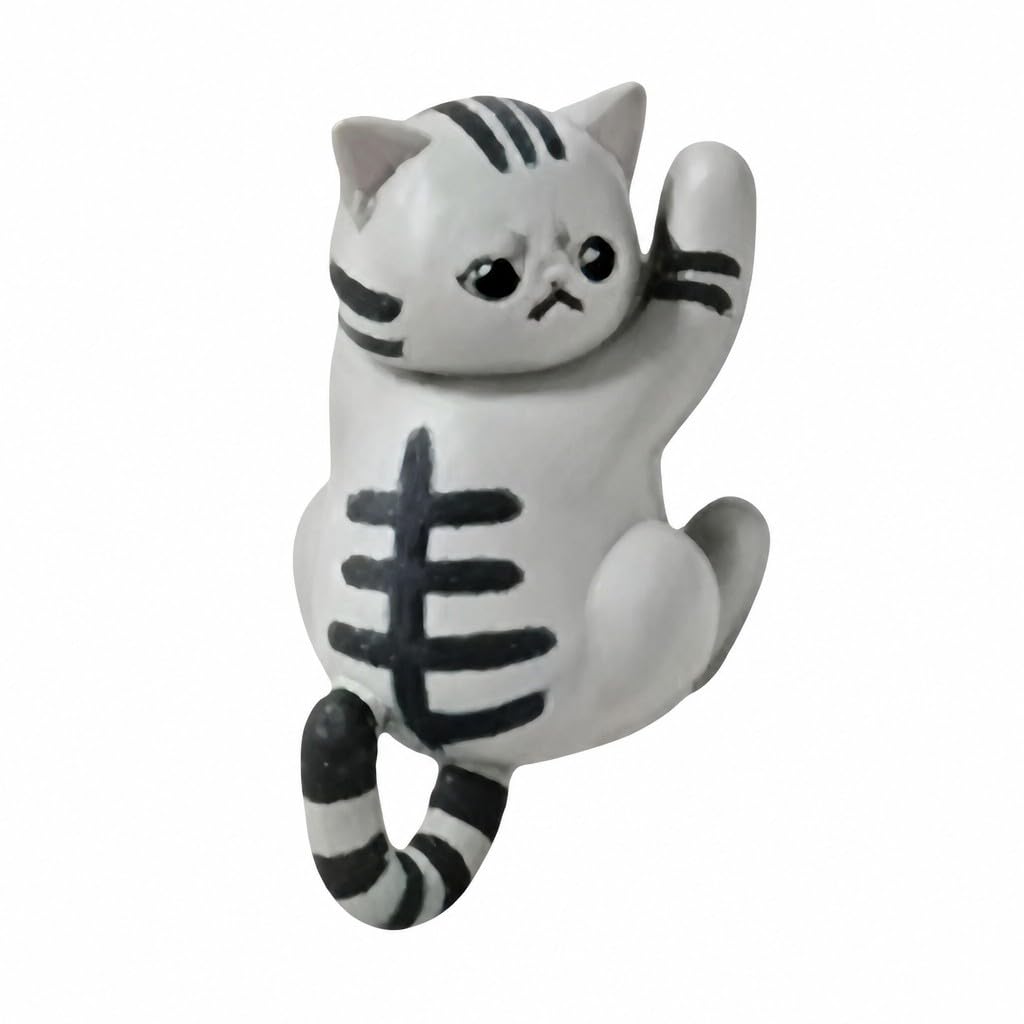 Cute Hanging Cat Figurine – Black Cat, Miniature Animal Figure for Home & Wall Decor, Kawaii Gift for Cat Lovers, Funny Home Office Decor