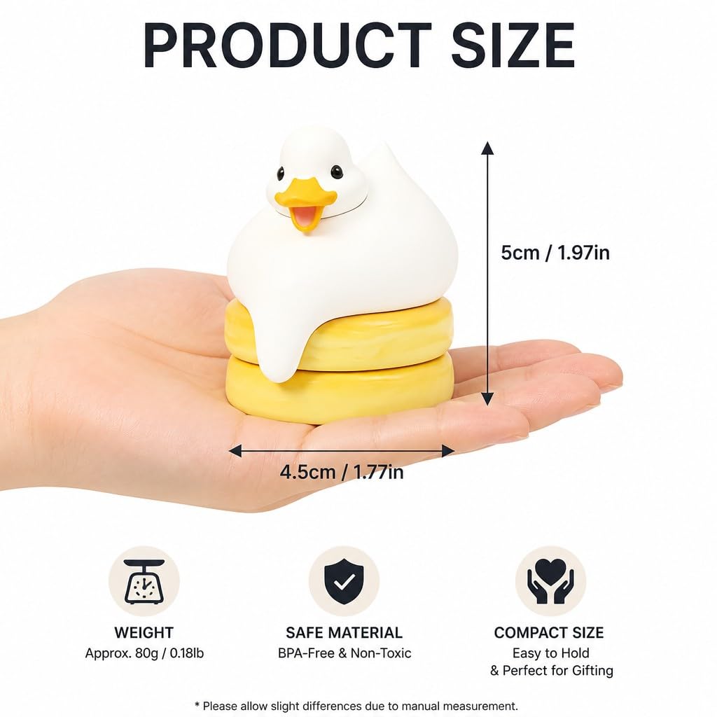 Cream Soda Duck Figurine – 2 inch Mini Collectible Dessert Animal, Cute Drink Decor for Desk, Shelf, Office, Kawaii Gift for Duck & Sweet Lovers
