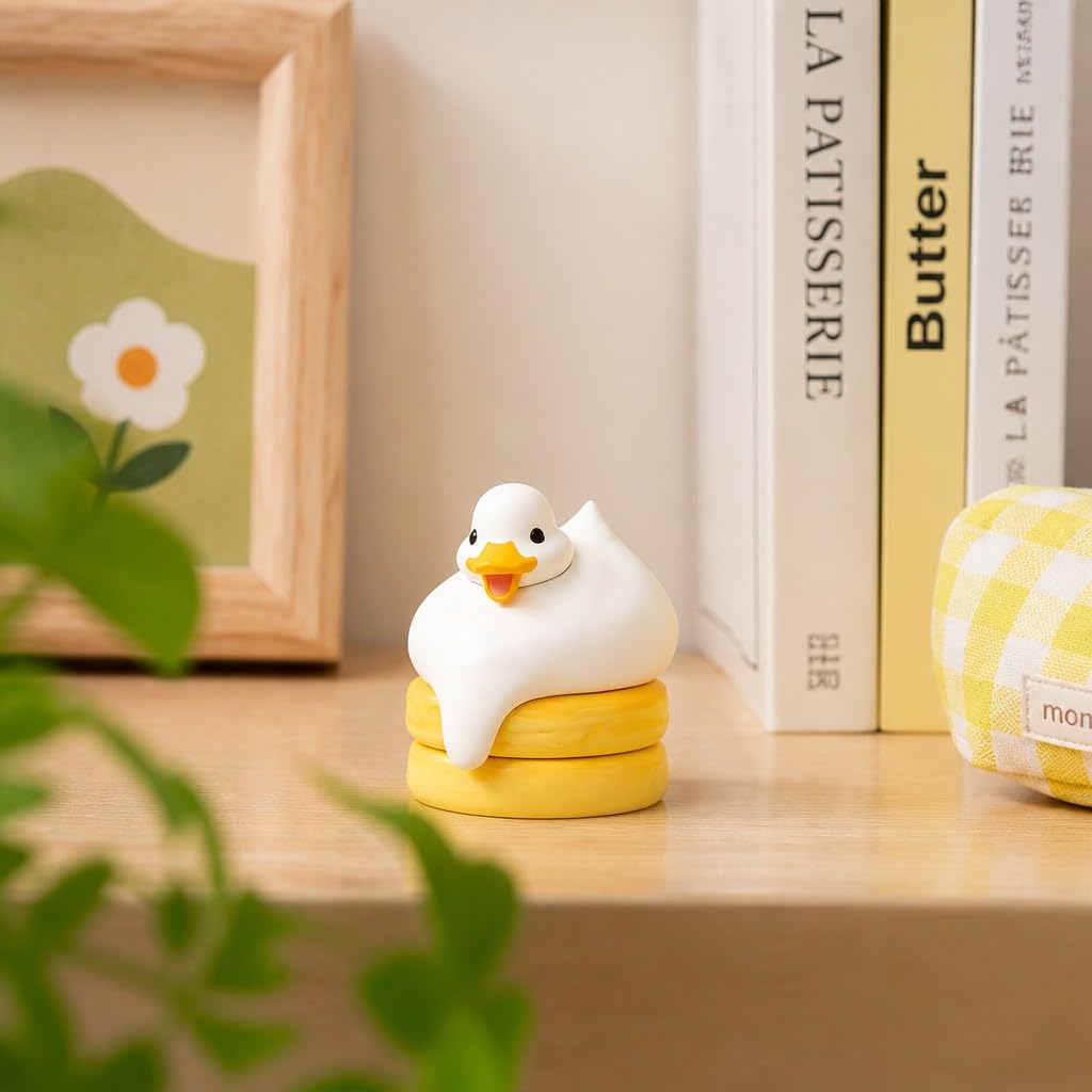 Cream Soda Duck Figurine – 2 inch Mini Collectible Dessert Animal, Cute Drink Decor for Desk, Shelf, Office, Kawaii Gift for Duck & Sweet Lovers