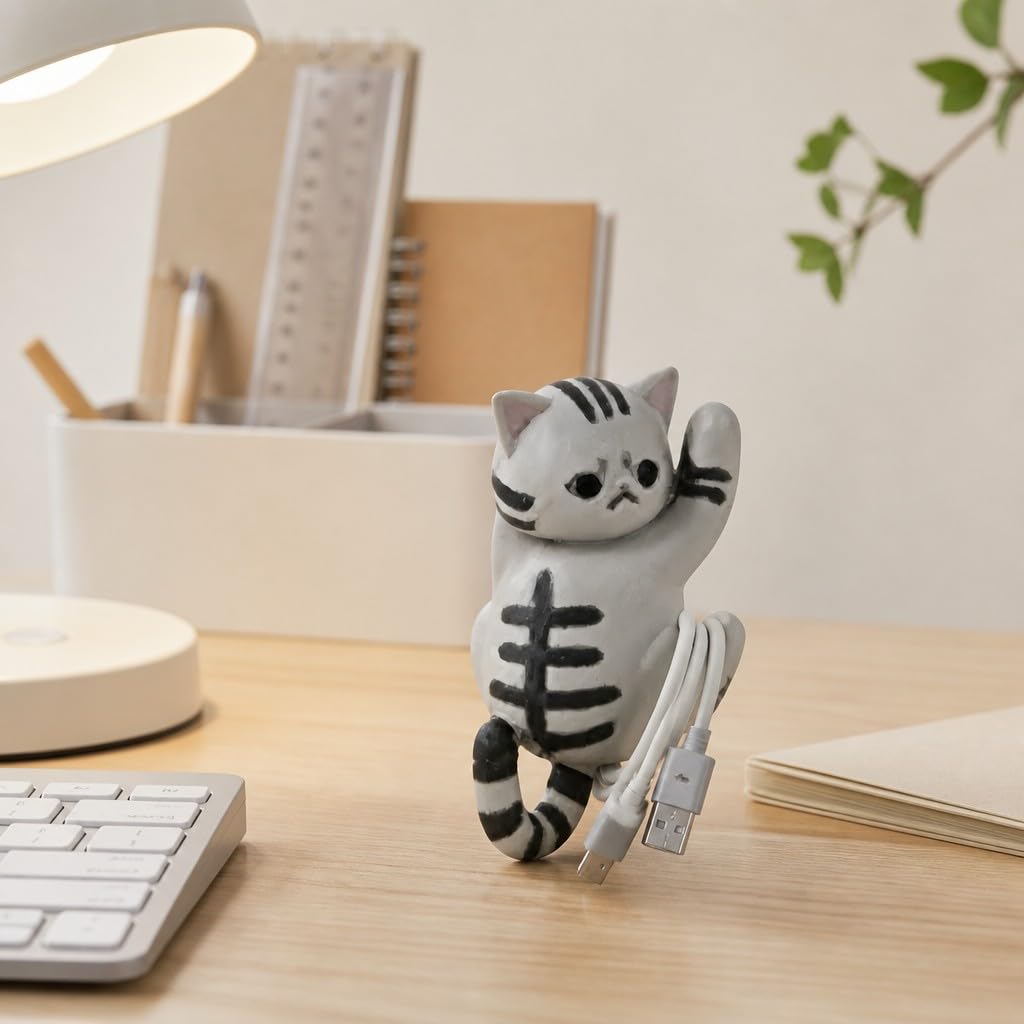 Cute Hanging Cat Figurine – Black Cat, Miniature Animal Figure for Home & Wall Decor, Kawaii Gift for Cat Lovers, Funny Home Office Decor