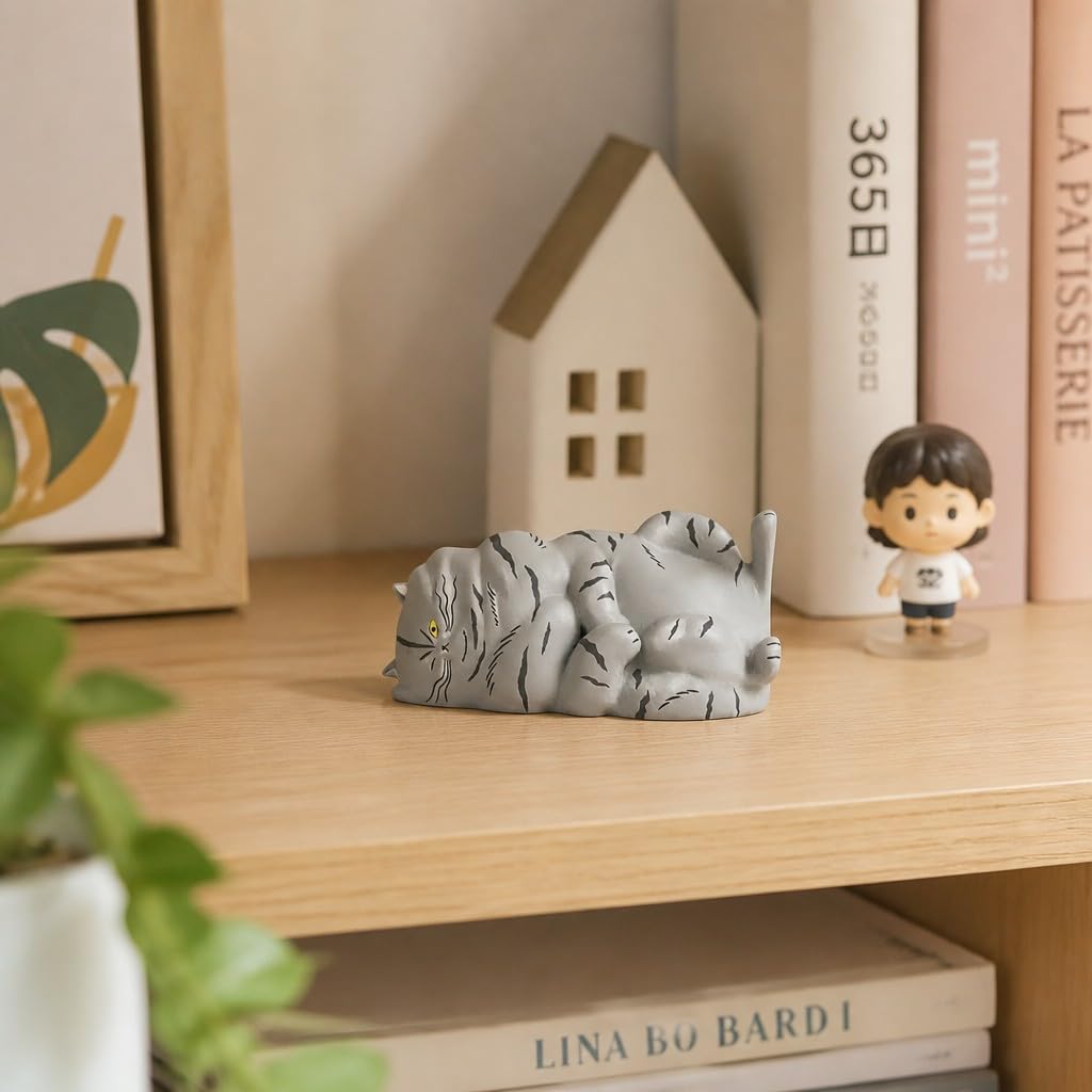 Cute Geometric Right-Angle Cat Figurine – Black Cat Figurine Set, Kawaii Corner Cat Style Collectible Mini Figures, Desk Decorative Ornaments, for Cat Lovers
