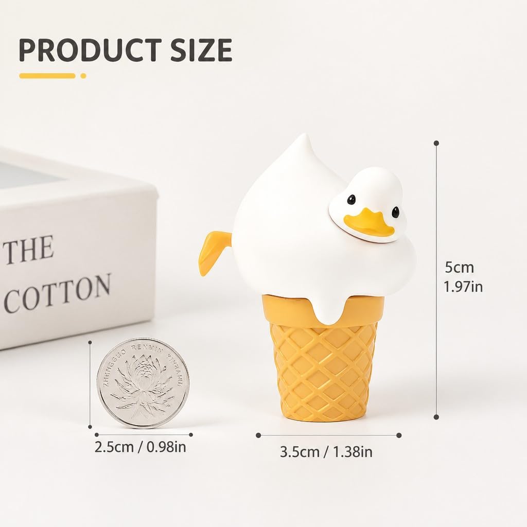 Cream Soda Duck Figurine – 2 inch Mini Collectible Dessert Animal, Cute Drink Decor for Desk, Shelf, Office, Kawaii Gift for Duck & Sweet Lovers