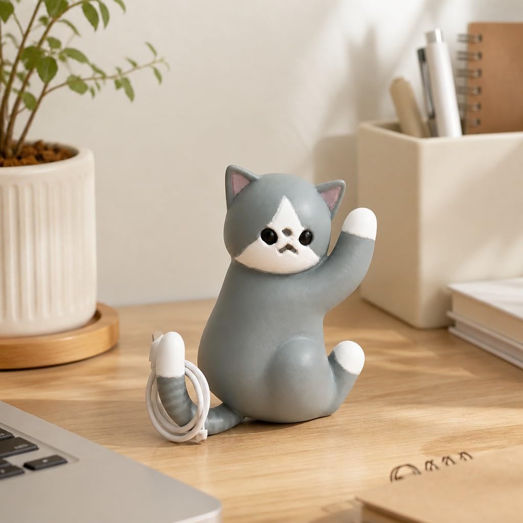 Cute Hanging Cat Figurine – Black Cat, Miniature Animal Figure for Home & Wall Decor, Kawaii Gift for Cat Lovers, Funny Home Office Decor
