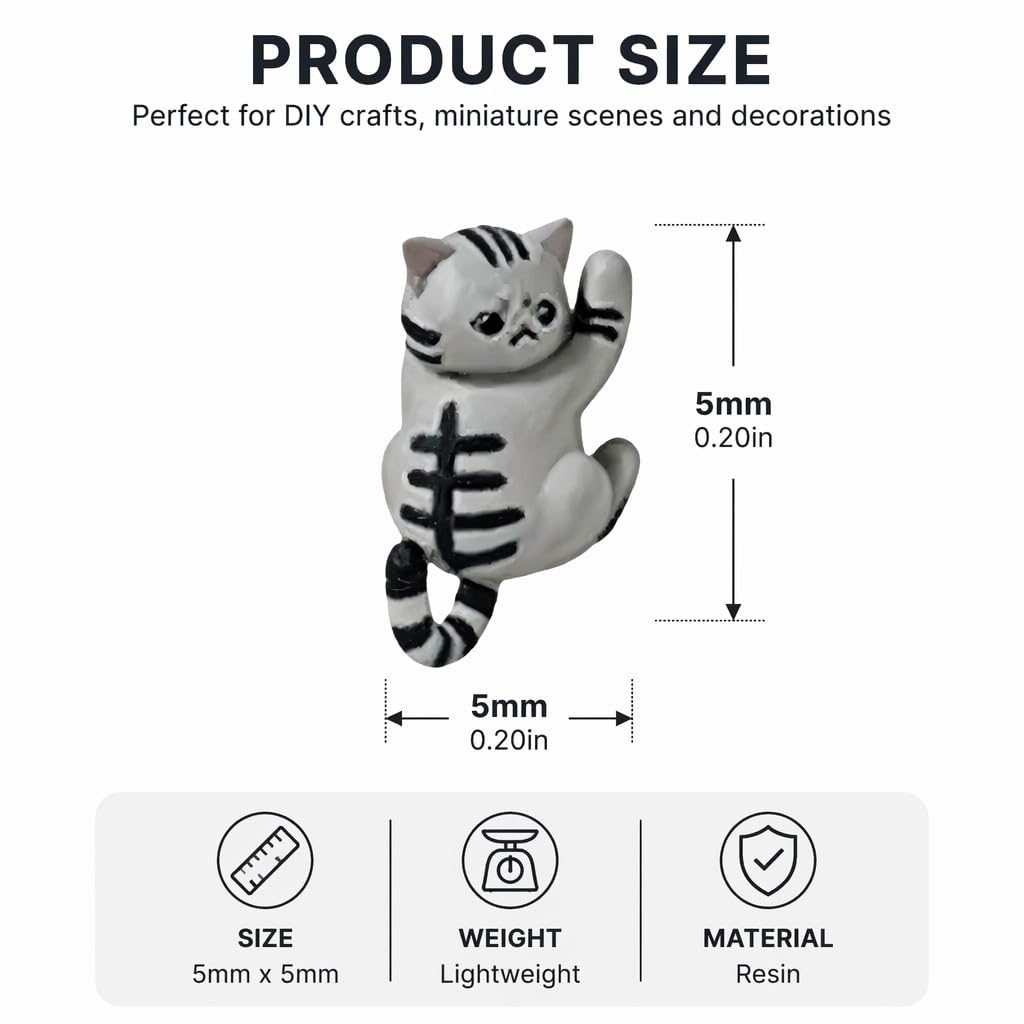 Cute Hanging Cat Figurine – Black Cat, Miniature Animal Figure for Home & Wall Decor, Kawaii Gift for Cat Lovers, Funny Home Office Decor