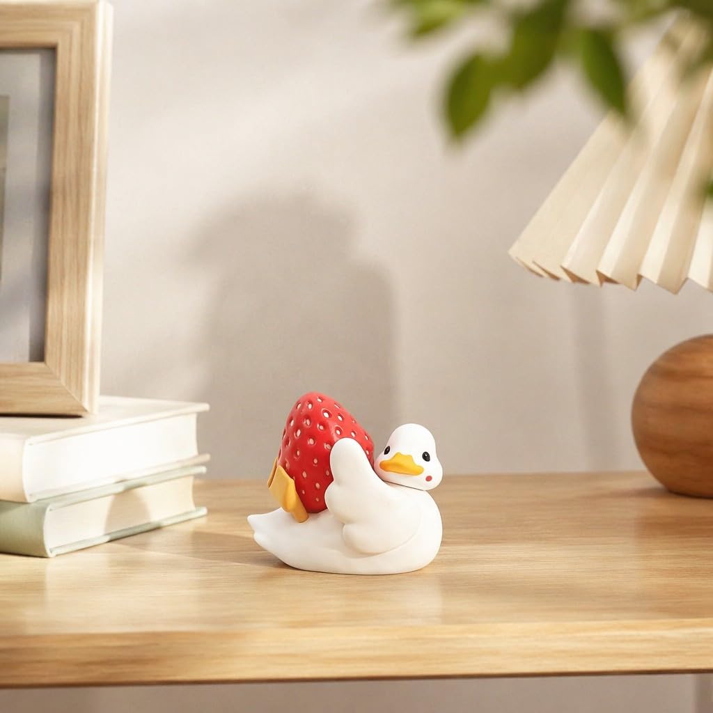 Cream Soda Duck Figurine – 2 inch Mini Collectible Dessert Animal, Cute Drink Decor for Desk, Shelf, Office, Kawaii Gift for Duck & Sweet Lovers