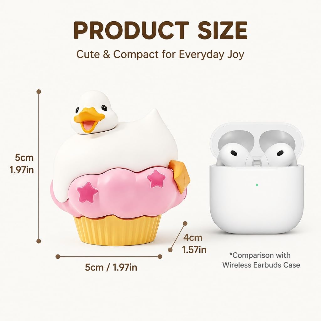 Cream Soda Duck Figurine – 2 inch Mini Collectible Dessert Animal, Cute Drink Decor for Desk, Shelf, Office, Kawaii Gift for Duck & Sweet Lovers