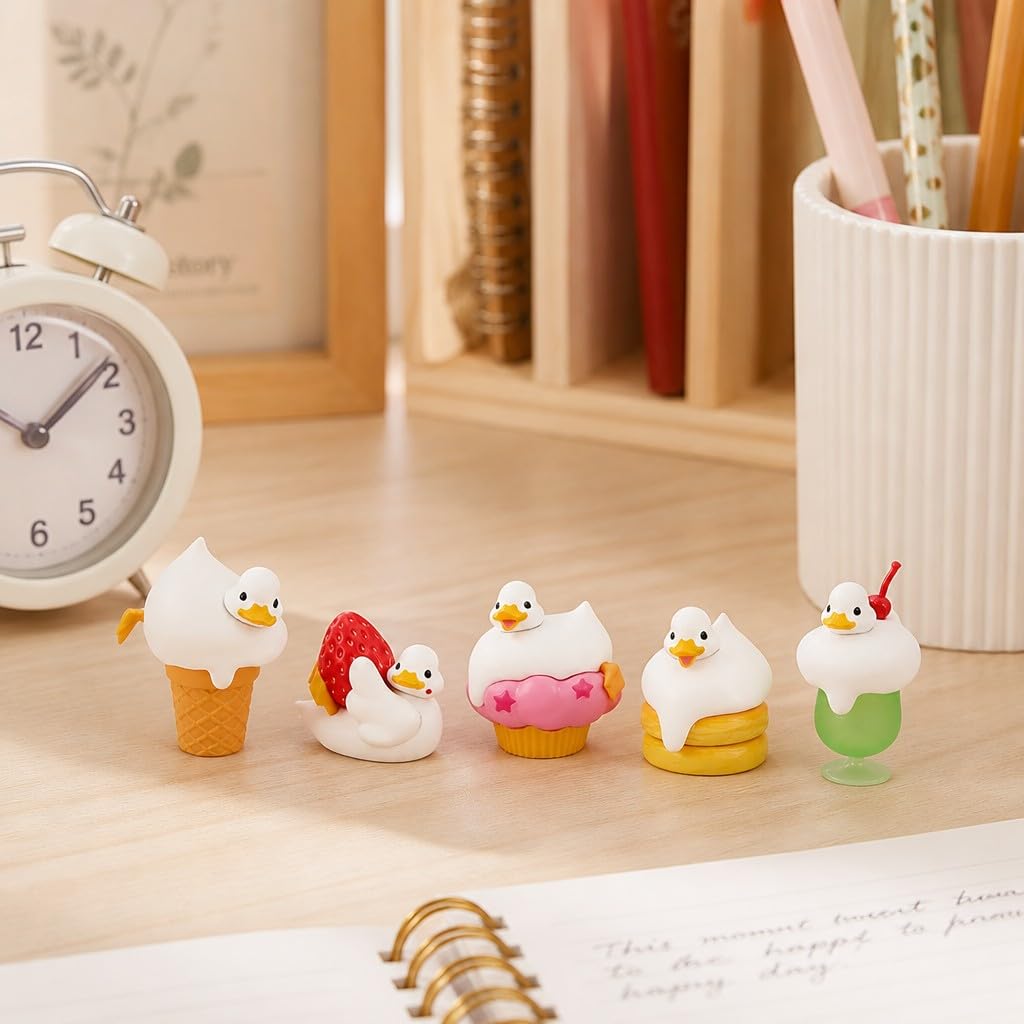 Cream Soda Duck Figurine – 2 inch Mini Collectible Dessert Animal, Cute Drink Decor for Desk, Shelf, Office, Kawaii Gift for Duck & Sweet Lovers
