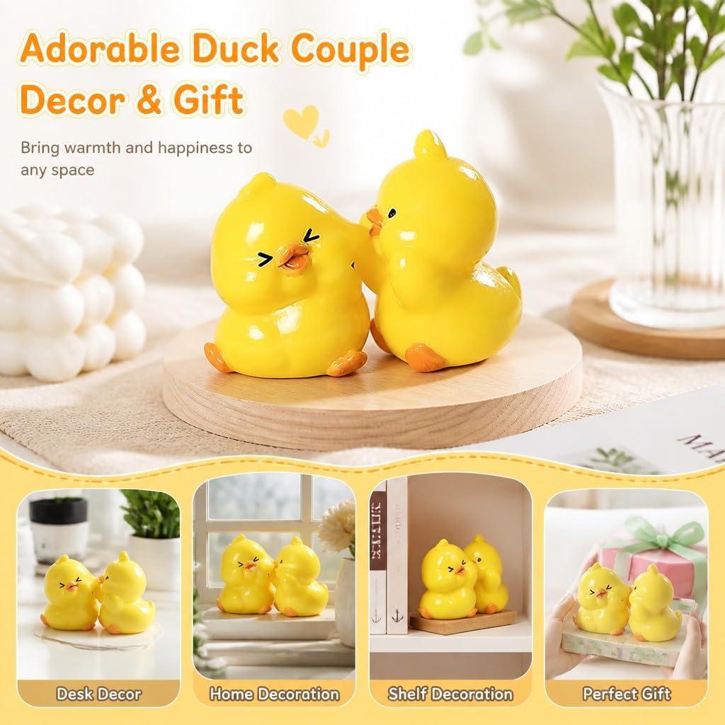 8PCS Kawaii Animal Animal Couples Figurines Set of 8 – Frog, Rabbit, Puppy, Duckling Pair Mini Figures, Cute Collectible Figurines Playset for Desk Decor & Party Favors