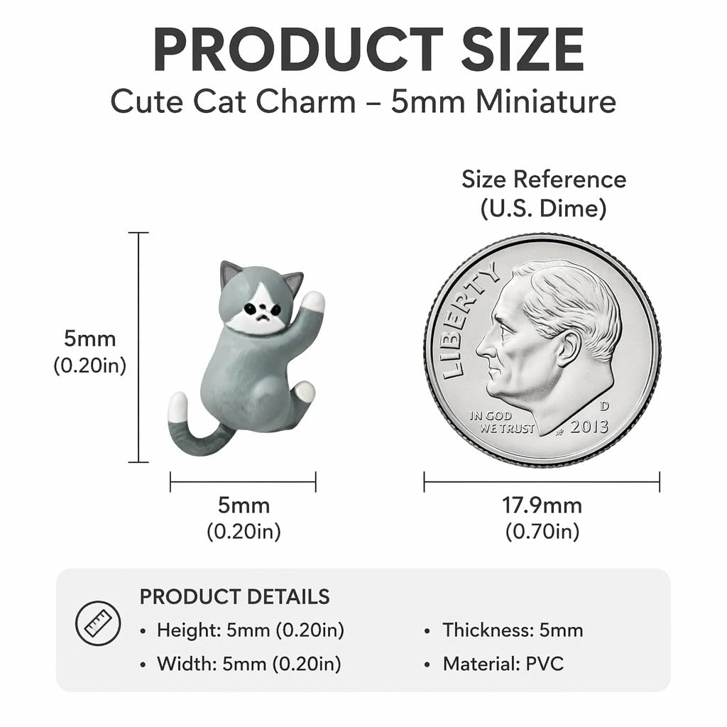 Cute Hanging Cat Figurine – Black Cat, Miniature Animal Figure for Home & Wall Decor, Kawaii Gift for Cat Lovers, Funny Home Office Decor