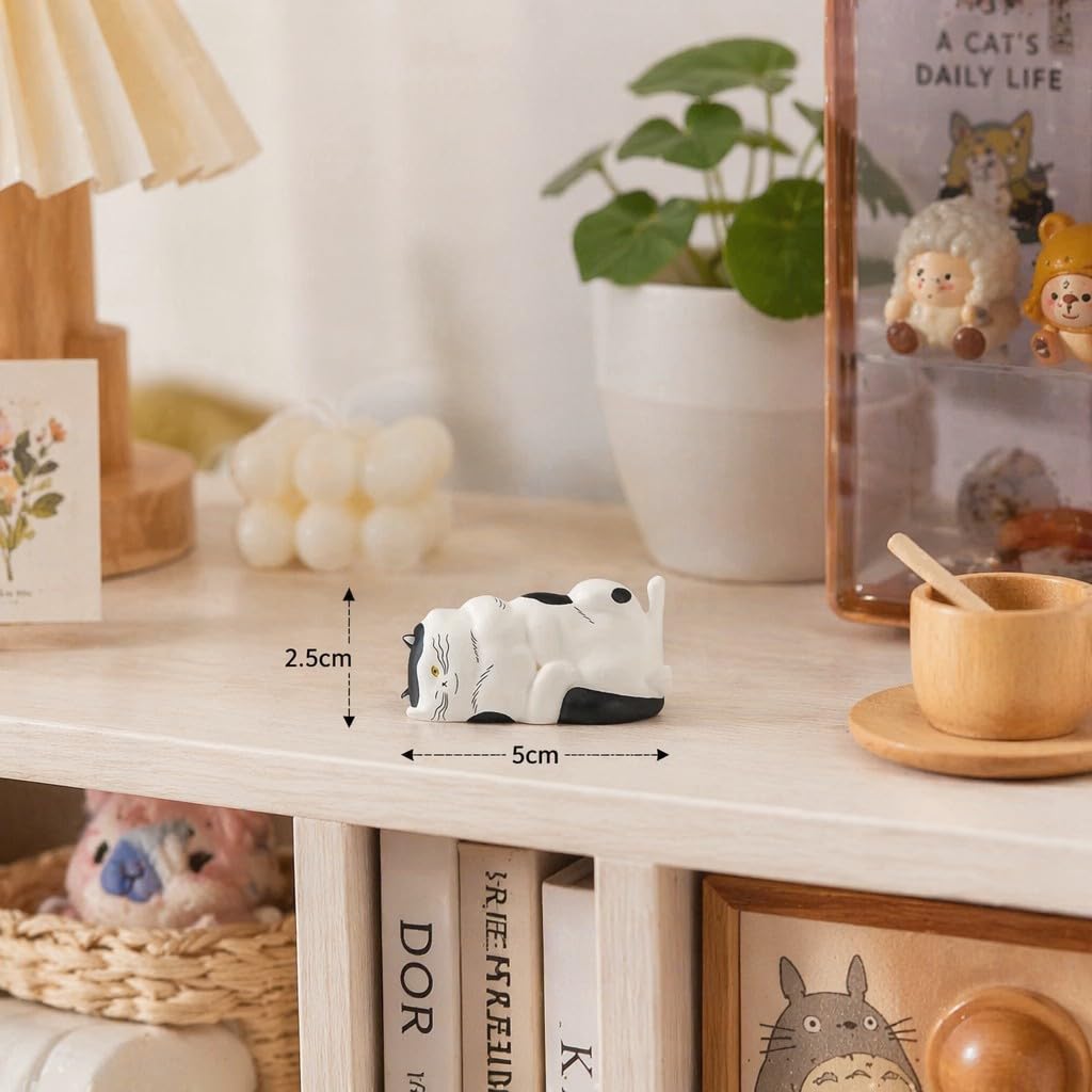 Cute Geometric Right-Angle Cat Figurine – Black Cat Figurine Set, Kawaii Corner Cat Style Collectible Mini Figures, Desk Decorative Ornaments, for Cat Lovers