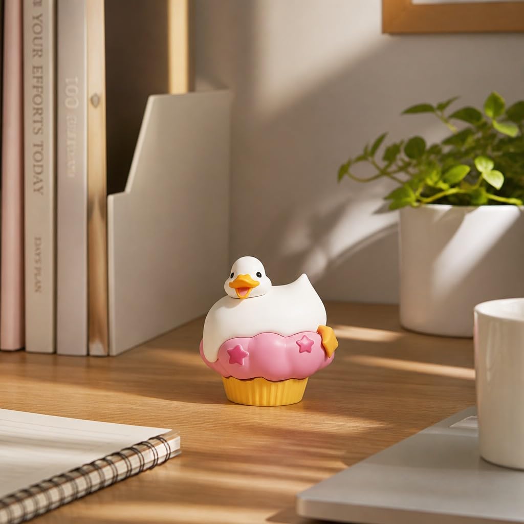 Cream Soda Duck Figurine – 2 inch Mini Collectible Dessert Animal, Cute Drink Decor for Desk, Shelf, Office, Kawaii Gift for Duck & Sweet Lovers