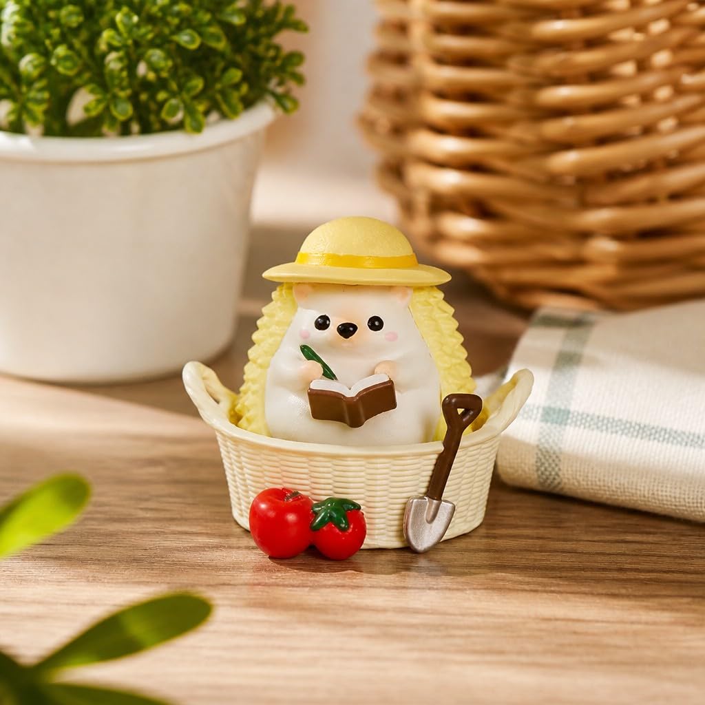 Cute Farmhouse Hedgehog Pen Holder – Dark Brown Figurine, Collectible Gift for Home Office, Multi-Functional Pen Holder for Office & Home Decor