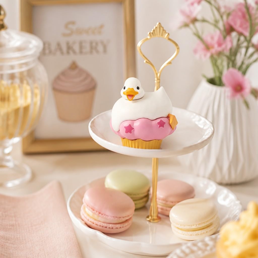Cream Soda Duck Figurine – 2 inch Mini Collectible Dessert Animal, Cute Drink Decor for Desk, Shelf, Office, Kawaii Gift for Duck & Sweet Lovers