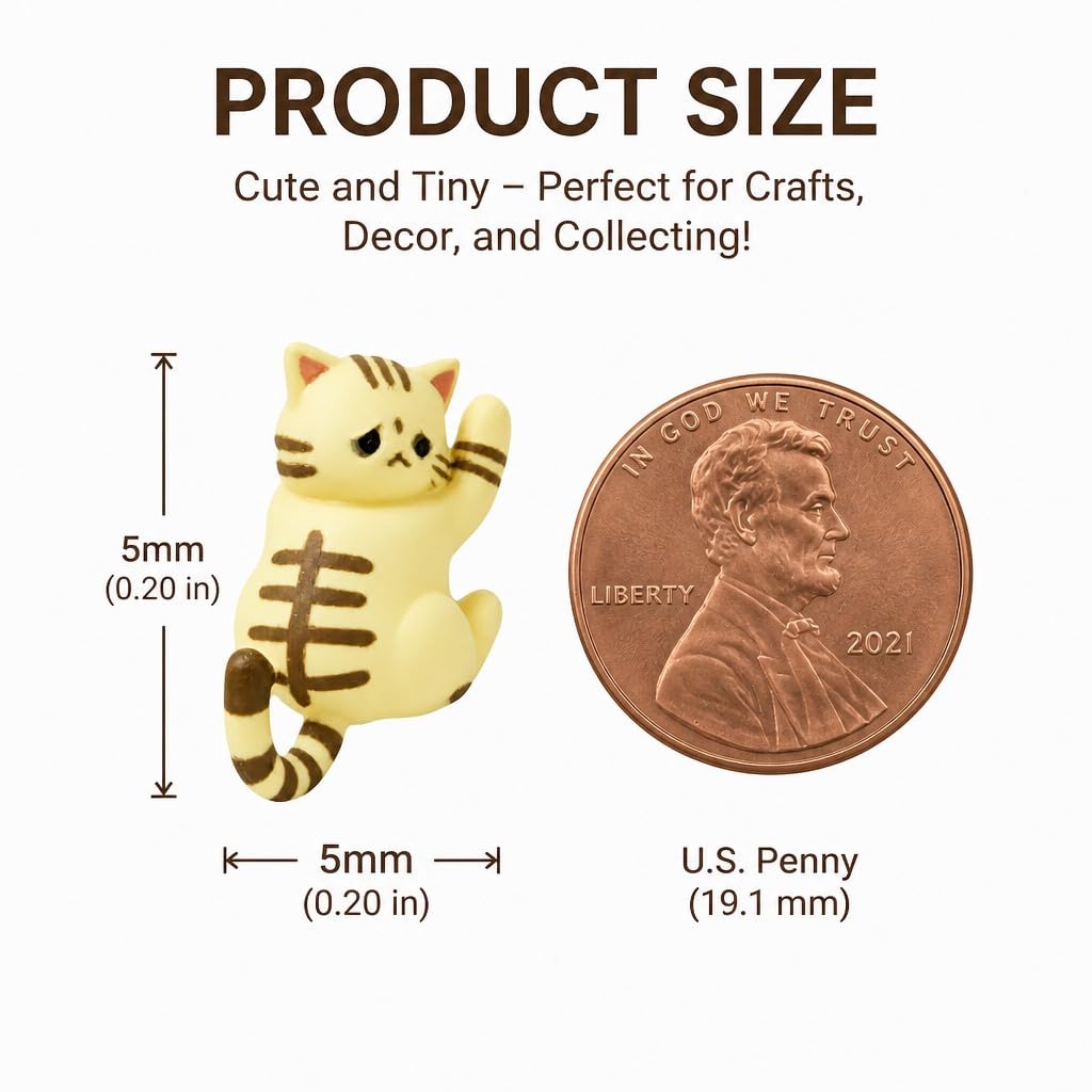 Cute Hanging Cat Figurine – Black Cat, Miniature Animal Figure for Home & Wall Decor, Kawaii Gift for Cat Lovers, Funny Home Office Decor