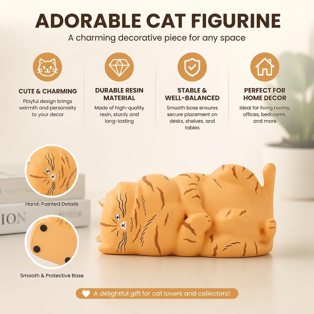 Cute Geometric Right-Angle Cat Figurine – Black Cat Figurine Set, Kawaii Corner Cat Style Collectible Mini Figures, Desk Decorative Ornaments, for Cat Lovers