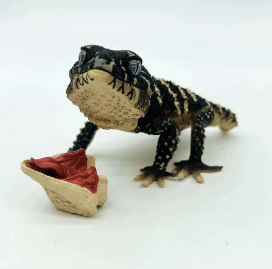 HENTEBENA 1PCS Ghost Knob-tailed Gecko & Armadillo Lizard 1/1 Scale Animal Model Figurine - Art Toy Gashapon